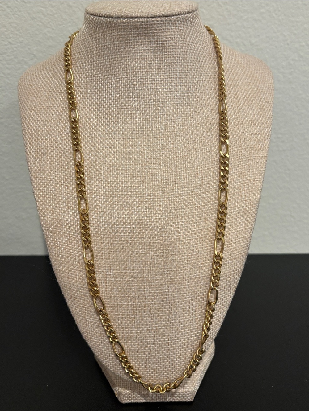 Vintage Gold-Tone Figaro Chain Necklace